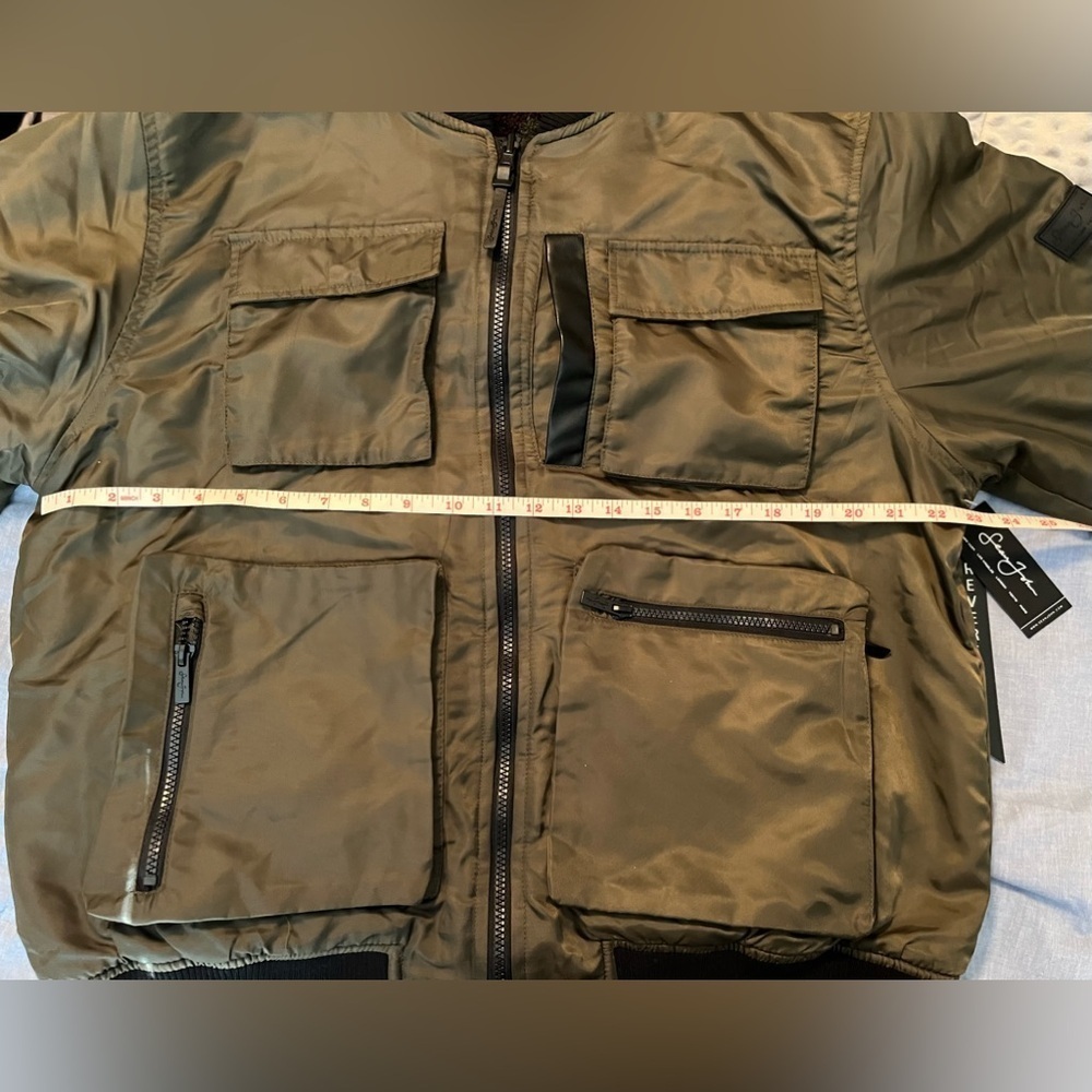 NWT- Waterproof Reversible Field Jacket Military Green and Camo Sherpa - Picture 6 of 8